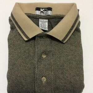Kc Sport Mens Polo Shirt Size Large Tan Black